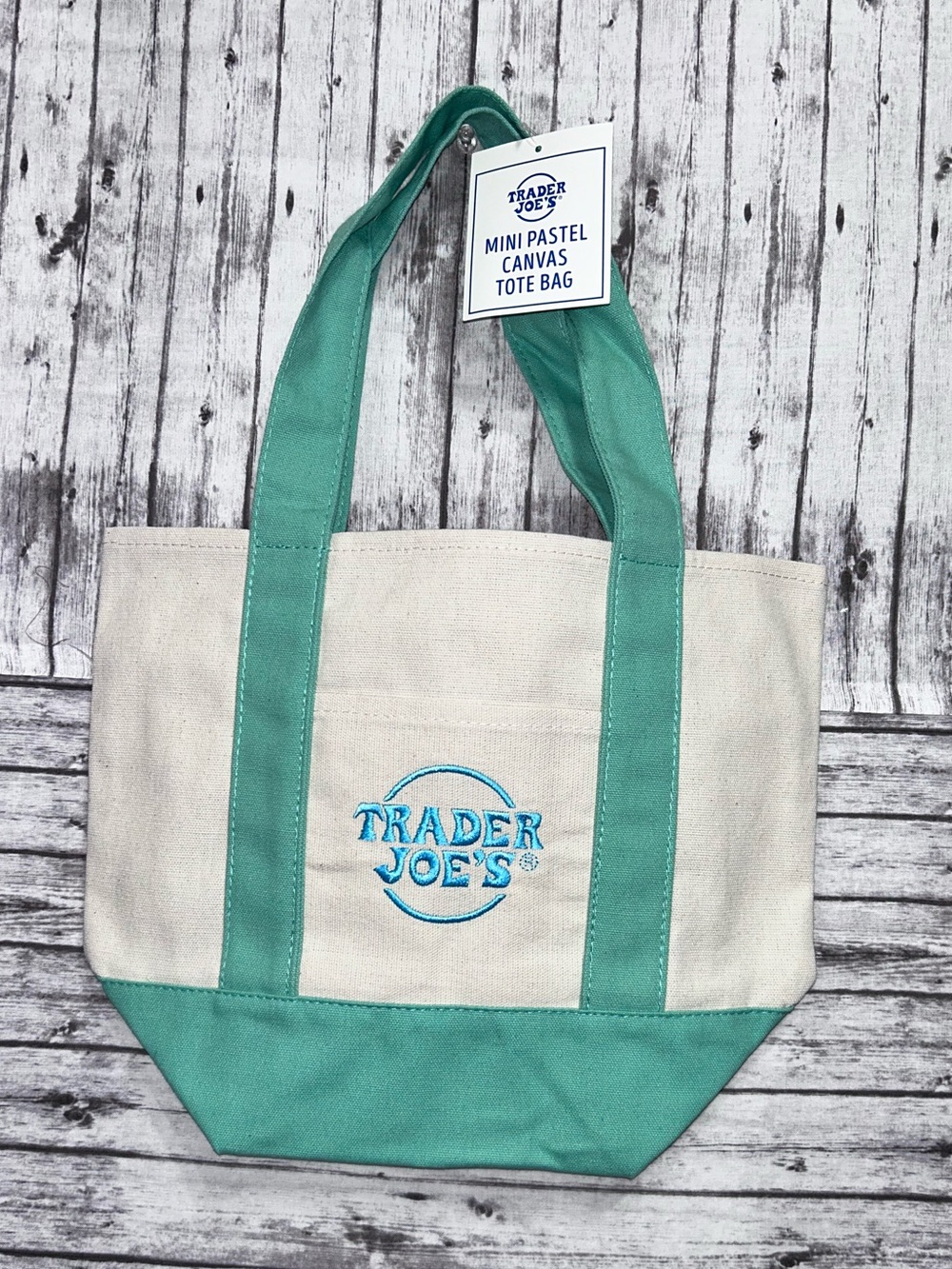 Trader Joe's Special Edition Mini Pastel Canvas Tote Bag